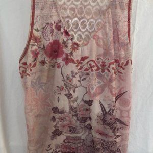 Casual tank top with red beads.  Size Medium